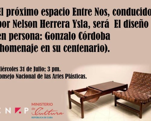 Dedican espacio Entre nos al diseñador Gonzalo Córdoba
